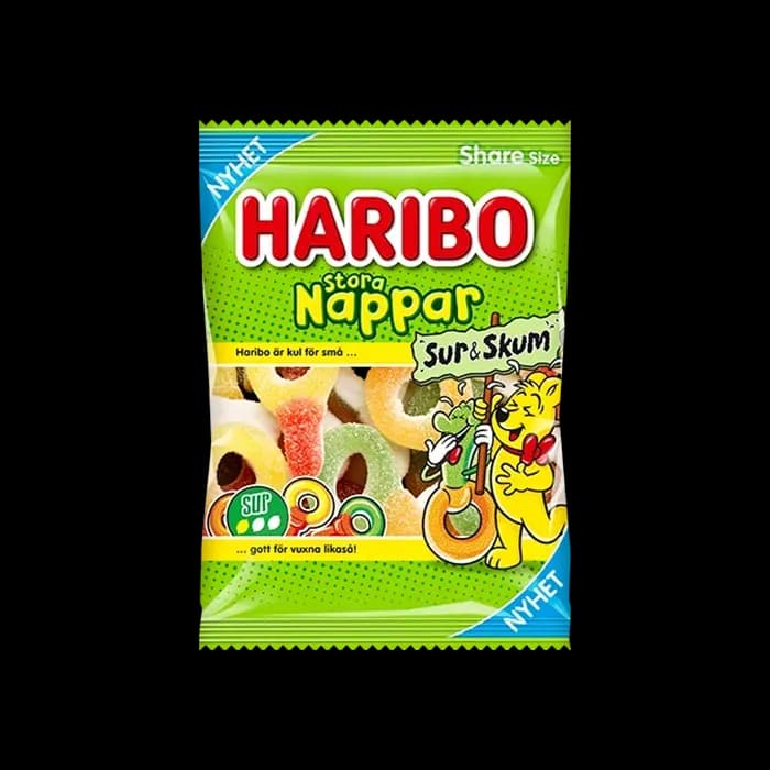Haribo Stora Nappar Sur & Skum 150g
